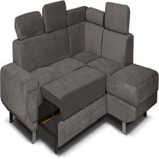 Artic Corner Sofa Bed | Grey Left and Right Arm | with Storage Options