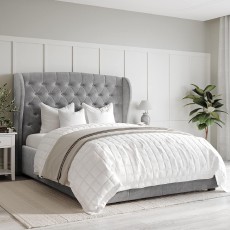 Safina Winged Bed Frame Available in Double King Super King With Gas Lift Option